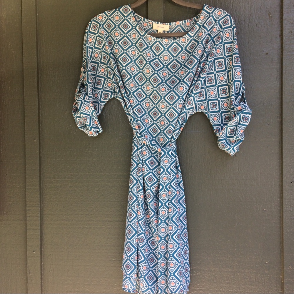 Turquoise & peach Freeway dress